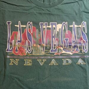 Alstyle Las Vegas‎ Nevada Graphic T-Shirt Mens XL Forest Green Desert Coyote AAA